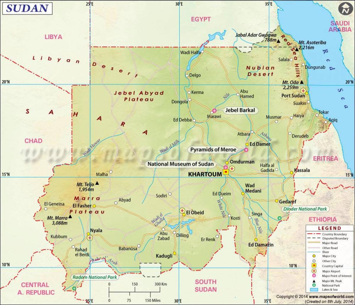 картата на Судан
