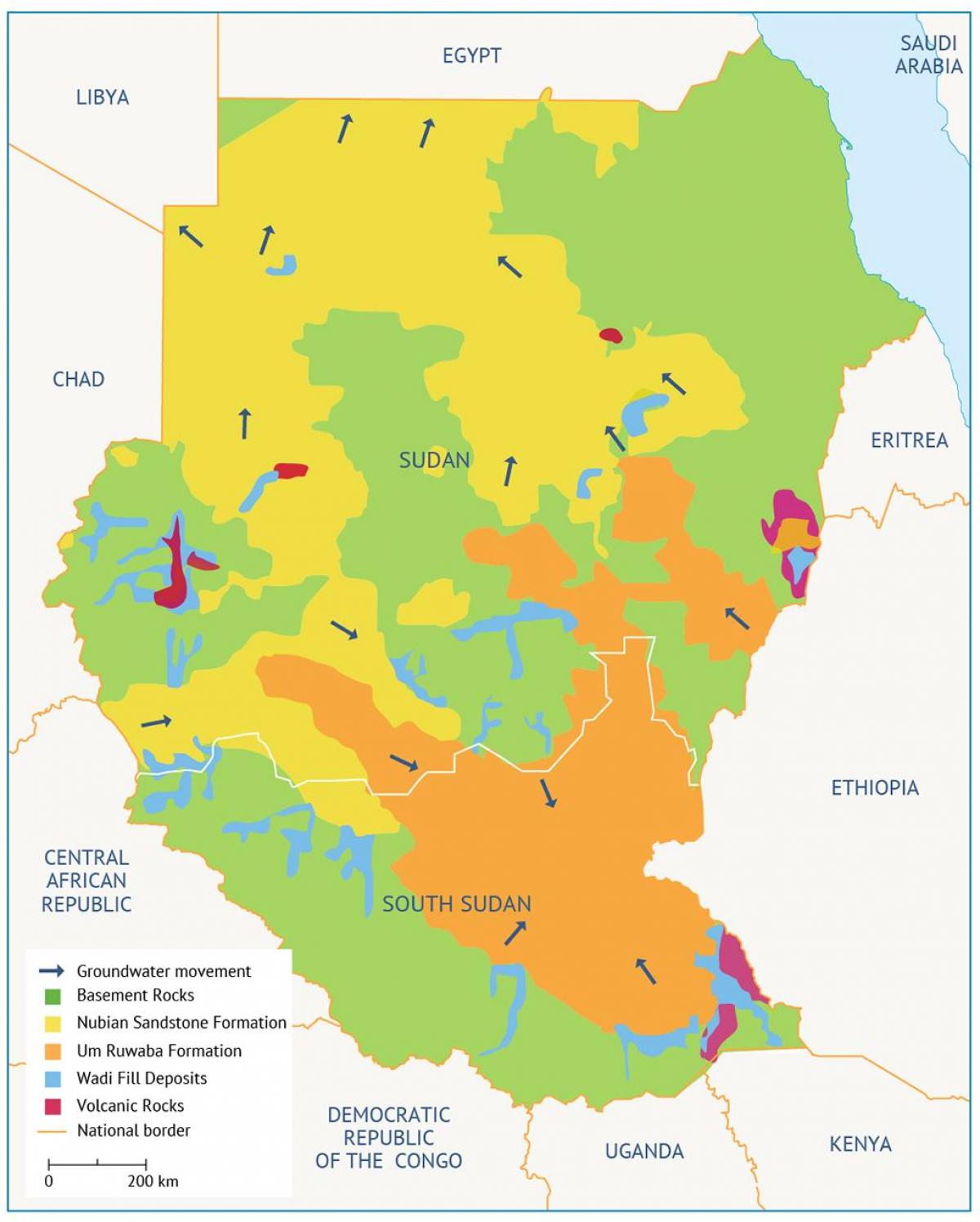 Карта на басейна на Судан 